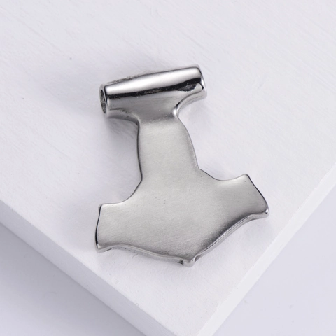 Thor's Hammer Mjölnir Pendant Necklace Solid 304 Stainless Steel Viking Amulet Nordic Mythology Goat Carving Jewelry Men