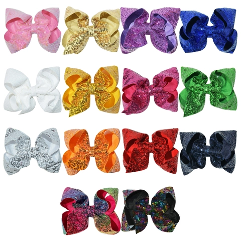 Large Sequin Hair Bows Sparkly Glitter Alligator Clips Cute Hair Accessories For Girls Toddlers Kids Party Headwear