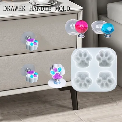 DIY Schubladengriff Silikonformen Für Epoxidharz Guss Katzenpfote Wolke Form Schrankknopf Möbel Dekoration Handwerk