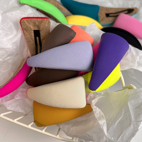 Triangle Hair Clips Fabric Wrapped Snap BB Hairpins Solid Color Sweet Hair Accessories For Women Girls