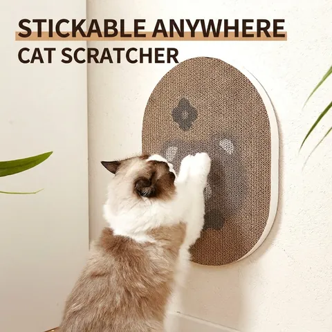 Rascador Para Gatos Cartón Ondulado De Alta Densidad Montado En La Pared Almohadilla De Rascado Vertical Con Catnip
