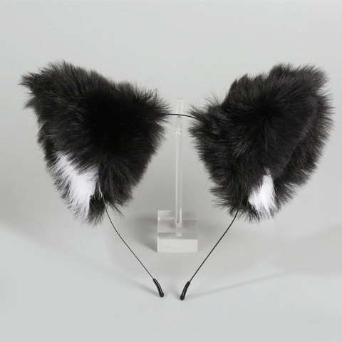 Cute Plush Animal Ears Headband Faux Fur Cat Fox Ears Lolita Cosplay Hair Accessories For Women Girls Handmade Soft Costume Headwear