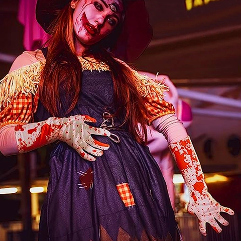 Halloween Blood Stained Horror Cosplay Blood Splatter Gloves Socks Apron Tutu Skirt Gothic Lolita Party Decoration