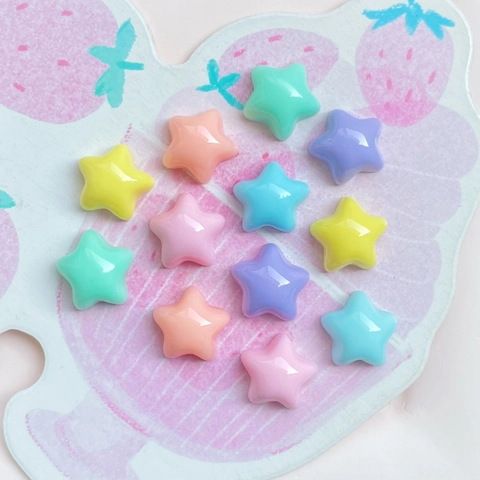 Mini Ciondoli A Stella Resina Plastica Colorato Macaron Stella A Cinque Punte Per Fai Da Te Gioielli Custodia Telefono Forcina Decorazione