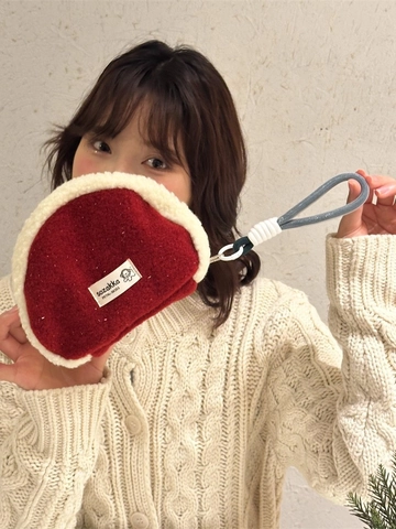 Λούτρινο Tweed Patchwork Νεσεσέρ Μακιγιάζ Με Sherpa Λεπτομέρεια Ημικύκλιο Τσαντάκι Καλλυντικών Οργανωτής Ταξιδιού