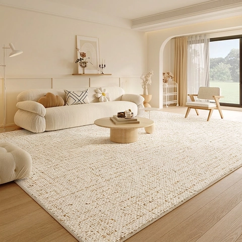 Alfombra Estilo Crema Moderna Impermeable Resistente A Manchas Alfombra De Sala Grande Minimalista Antideslizante Alfombra De Piso De Dormitorio