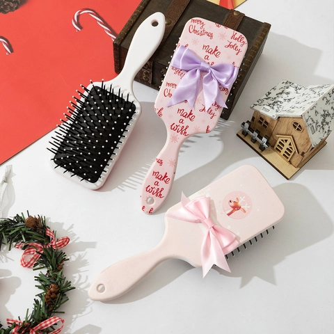 Spazzola Per Capelli Con Cuscinetto D'Aria Di Natale ABS Massaggio Cuoio Capelluto Districante Con Fiocco Regali Per Donne Bambini