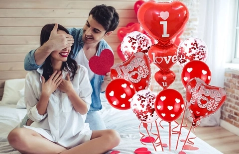 Valentijnsdag Ballonnen Hart Folie Latex Lippen Liefde Bruiloft Aanzoek Feest Decoratie Romantisch Rood Levendig