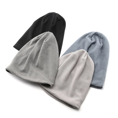 Slouchy Waffle Knit Beanie Hat Warm Soft Cotton Blend Fleece Lined Winter Skull Cap For Men Women