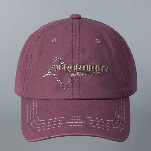 Unisex Washed Cotton Baseball Cap Opportunity Letter Embroidery Adjustable Metal Buckle Soft Top Retro Sun Hat For Outdoor