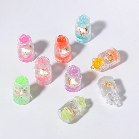 Lichtgevende Fles Wensfles Hanger Acryl Schelp Oceaan Zand DIY Sieraden Accessoire Sleutelhanger Charm