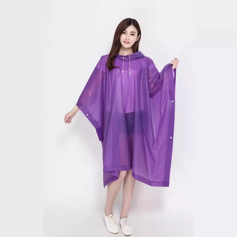 Poncho Antipioggia Adulto EVA Impermeabile Con Cappuccio Non Usa E Getta Semitrasparente Cappotto Per Uomo Donna Viaggio All'aperto