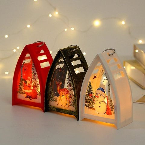 Weihnachts LED Laterne Vintage Stil Handheld Batteriebetrieben Nachtlicht Für Feiertag Haus Tisch Party Dekoration