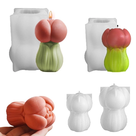 Tulip Flower Silicone Mold For Scented Candle Making DIY Handmade Soap Plaster Resin Crafting Tool Bud Shape