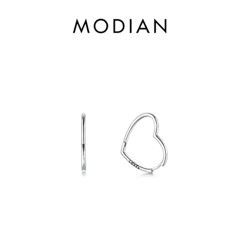 Orecchini A Cerchio A Cuore Argento Sterling 925 Lucidato Incisione Lettere Loved Gioielli Eleganti