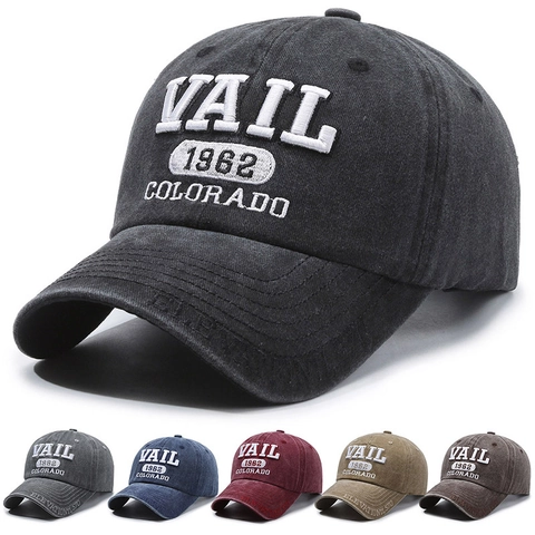 Casquette De Baseball Coton Lavé Ajustable Protection Solaire Broderie Rétro Vintage Chapeau Décontracté Pour Hommes Femmes