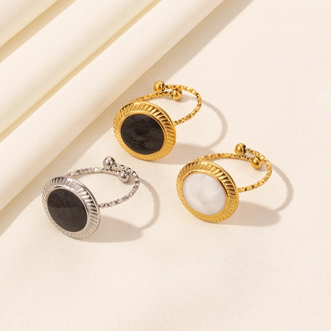 Anello Regolabile Aperto Tondo in Acciaio Inossidabile 304 Retrò Per Uomo Donna Stile Euro-Americano Gioielli di Moda di Alta Qualità Anello da Dito Personalità