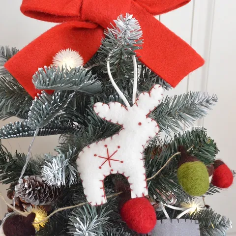 Addobbi Natalizi Appesi Feltro Cuciti A Mano Ricamo Fiocco Di Neve Decorazione Albero Stile Nordico Festivo