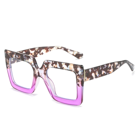 Women Fashion Square Optical Glasses Oversized PC Frame Blue Light Blocking Computer Eye Protection Anti-Glare