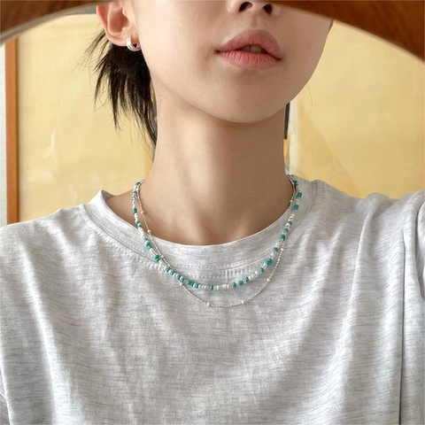 Collana In Argento Sterling 925 Con Perline Bianche Irregolare Minimalista Stile Ins Coreano Gioielli Per Donna Catena Clavicola