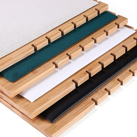 Bamboo Wood Necklace Display Stand Detachable Multi Slot L-Shaped Jewelry Organizer Board For Pendants And Chains