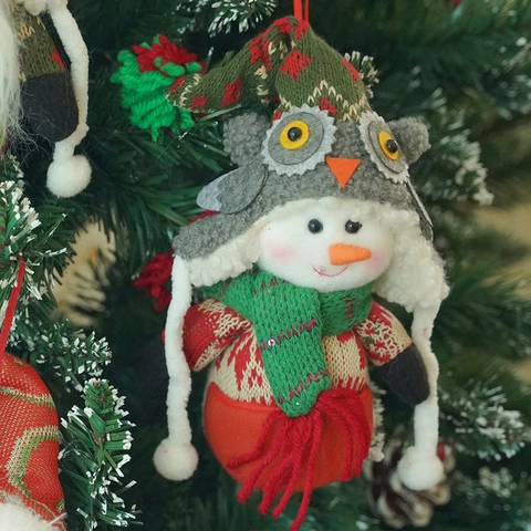 Addobbi Natalizi Appesi Peluche Babbo Natale Pupazzo Di Neve Renna Festa Decorazioni Casa Bambole In Maglia Morbida