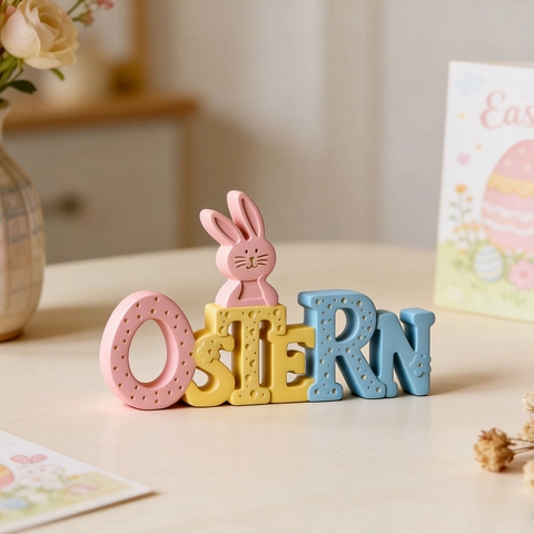 Easter Bunny Letter Ostern Silicone Mold For DIY Resin Plaster Casting 3D Rabbit Word Craft Baking Decorating Tool
