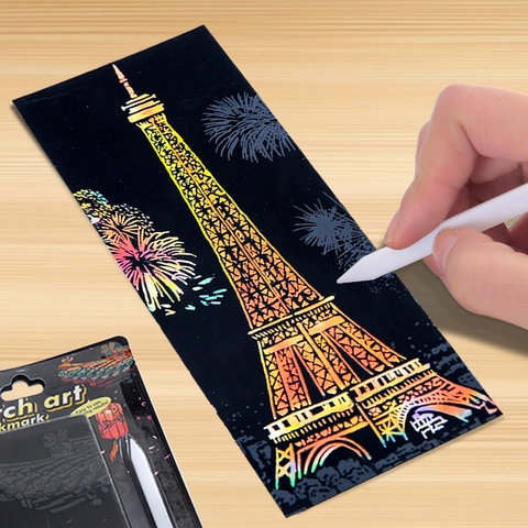 Segnalibri Da Grattare Monumenti Stile Antico Carta Disegno DIY Cancelleria Con Penna Per Bambini Adulti Regalo
