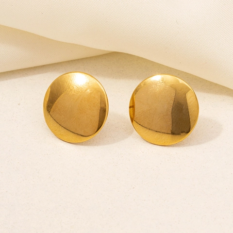Minimalist 304 Stainless Steel Geometric Stud Earrings For Women 18K Gold Plated Polished Round Hexagon Triangle Small Jewelry
