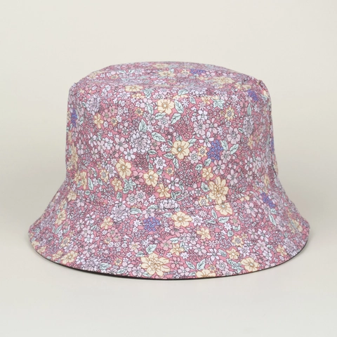 Chapeau De Seau Floral Coton Double Face Protection Solaire Été Plage Chapeau De Soleil Pour Femmes Voyage Pliable