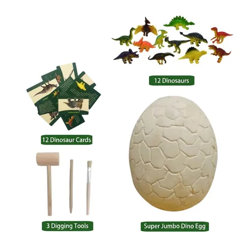 Jumbo Uovo Di Dinosauro Archeologia Scavo Figure Di Scheletro Di Dinosauro Gesso Argilla Scoperta Educativa Per Bambini