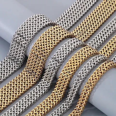 Collana A Catena Di Grano Pesante Acciaio Al Titanio Maglia Franco Larga Gioielli Stile Punk Hip Hop Per Uomo