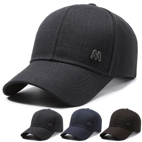 Herren Baseball Kappe Metall Buchstabe M Verstellbarer Strukturierter Hut Outdoor Atmungsaktiv Sonnenschutz Lässige Sportmütze
