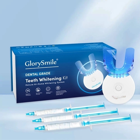 Professional Teeth Whitening Kit With LED Blue Light Accelerator And Syringes For Home Oral Care Effective Brightening
