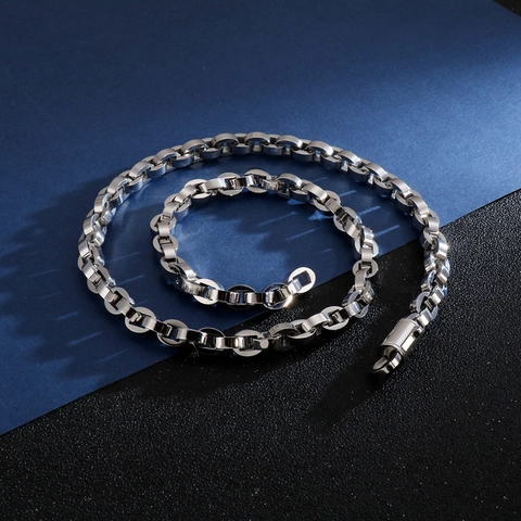 Men's Stainless Steel Chain Necklace Hip Hop Minimalist Punk Geometric Fashion Jewelry Accessory For Daily Wear Urban Style Streetwear