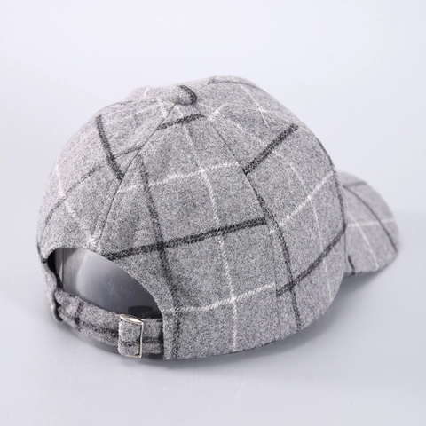 Berretto da Baseball Vintage a Quadretti Pied de Poule per Uomo Donna Inverno Caldo Spesso Regolabile Retro Stile Britannico