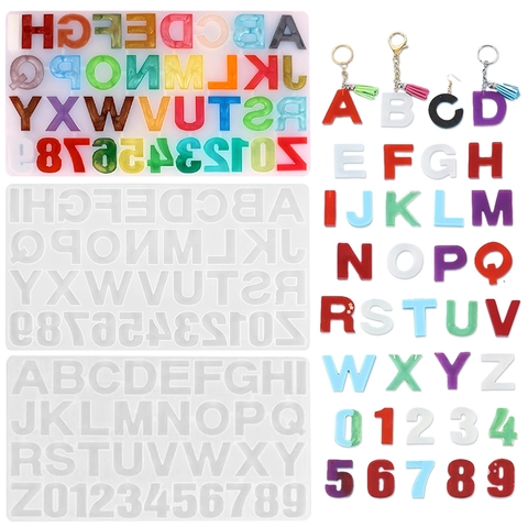 Alphabet Nummer Silikonform Flexible Harzgussform Für DIY Schlüsselanhänger Schmuck Anhänger Handwerk