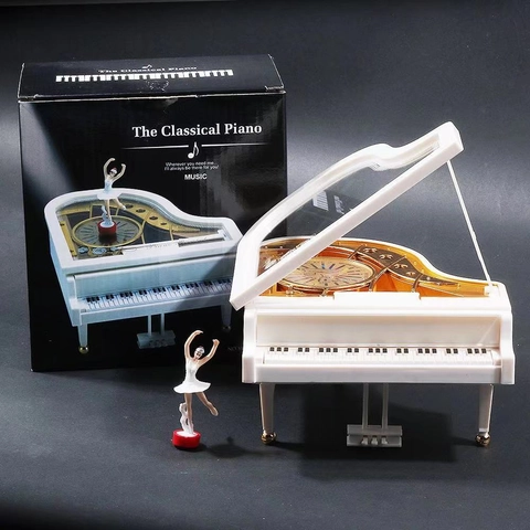 Klavier Spieluhr Rotierende Ballett Tänzerin Mechanisch ABS Musikbox Schreibtisch Dekoration Musikalisches Geschenk