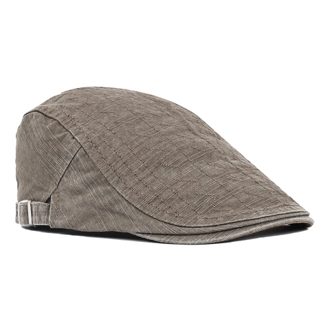 Gorra Ivy Vintage De Algodón Para Hombre Transpirable Protección Solar Flat Cap Con Costura Ondulada Y Hebilla