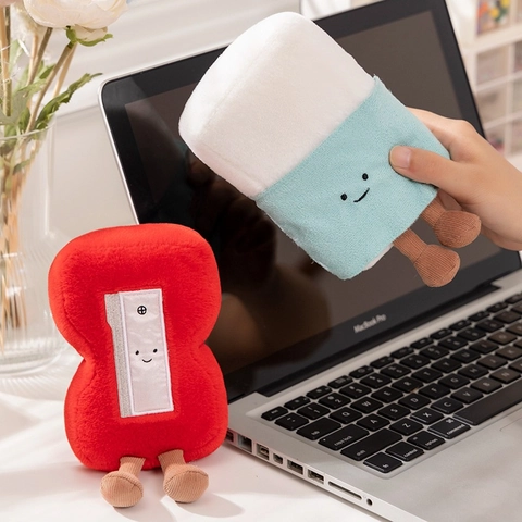 Creative Stationery Shaped Plush Toy Cartoon Pencil Ruler Eraser Book Sharpener Stuffed Doll For Kids Room Decor Soft Plushie Gift