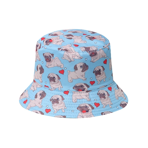 Chapeau Bob Mignon Imprimé Chien Corgi Polyester Protection Solaire Pliable Capeline Été Extérieur Unisexe