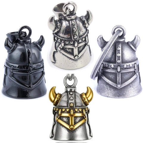 Pendente Campana Elmo Vichingo Con Corna Acciaio Inossidabile Retro Mitologia Nordica Gioielli Biker Per Uomo