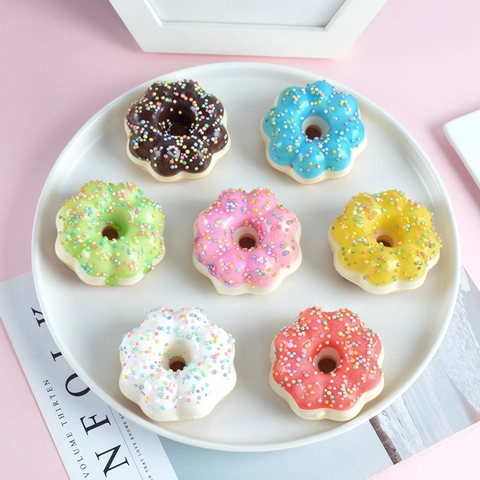 Artificial Donut Model PU Slow Rebound Realistic Colorful Fake Food Dessert For Home Decor Photography Props