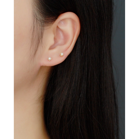 Artificial Pearl Stud Earrings With 925 Sterling Silver Earring Post Elegant Screw Ball Back Prong Setting Geometric For Women