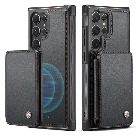 Magnetic Detachable Wallet Phone Case For Samsung Galaxy S24 S23 S22 S21 S20 Ultra Plus PU Leather Kickstand RFID Blocking