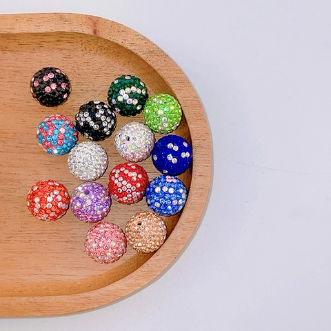 Round Polymer Clay Rhinestone Beads Sparkling Disco Shambhala Spacer For DIY Jewelry Making Crafts Necklaces Bracelets