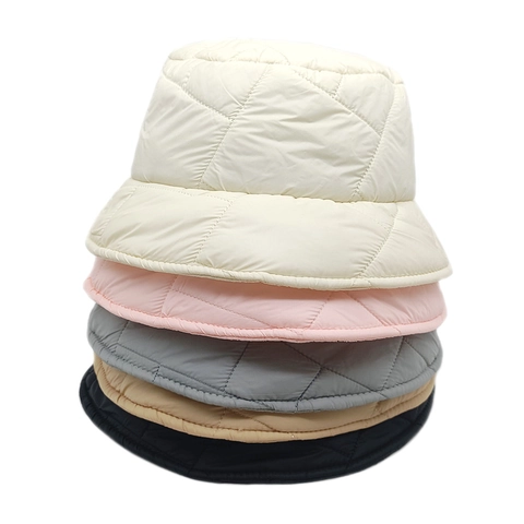 Gorro De Pescador Acolchado Para Mujer Invierno Cálido A Prueba De Viento Algodón De Plumón Color Sólido Patrón Geométrico Vintage