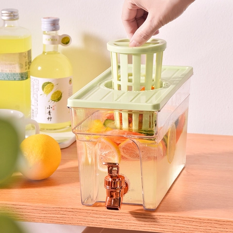 Kaltwasserkocher Kunststoff Getränkespender Mit Wasserhahn Filter Für Kühlschrank Saftfass Transparent Moderner Stil
