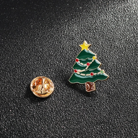 Christmas Brooch Pins Alloy Enamel Santa Claus Reindeer Tree Snowman Holiday Decoration Accessory Badge