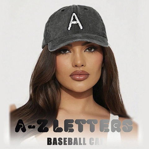 Cappello Da Baseball In Cotone Lavato Vintage Ricamo Lettera Iniziale Retro Berretto Da Sole Regolabile Uomo Donna